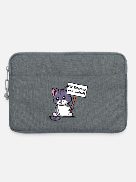 Kittehs für Toleranz und Vielfalt - Laptoptasche 13" - Grau meliert