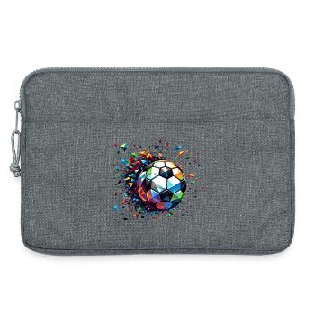 Colourful dynamic football motif with light reflections - Laptop bag 13" - heather grey - Front