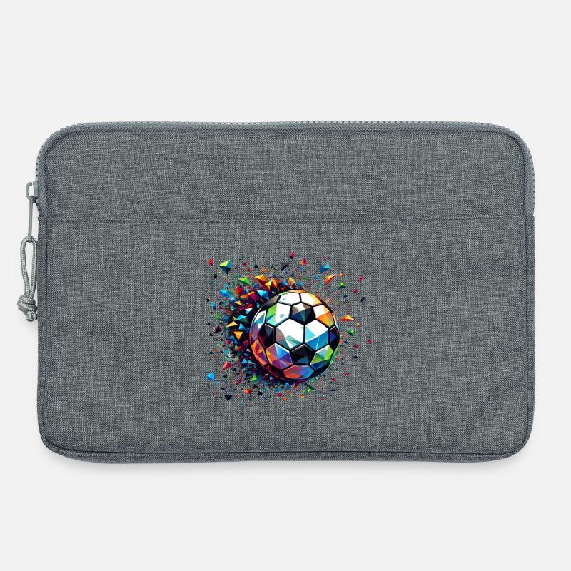 Bunt dynamisches Fußball Motiv mit Lichtreflexe - Laptoptasche 13" - Grau meliert