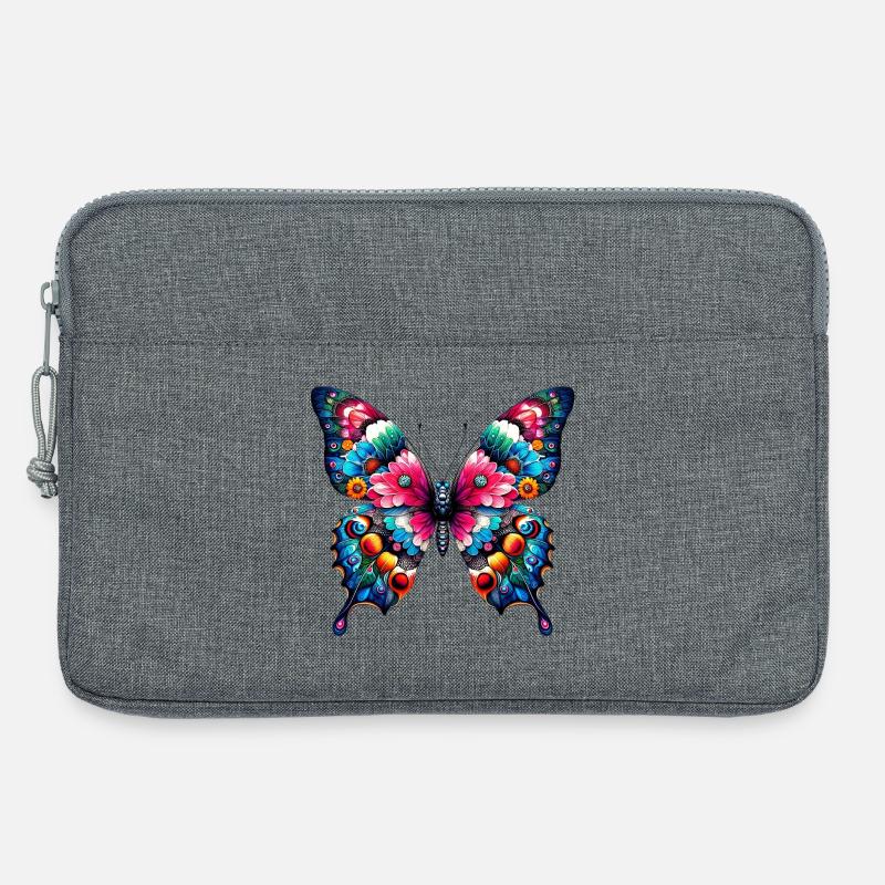 Schmetterling - Laptoptasche 13" - Grau meliert