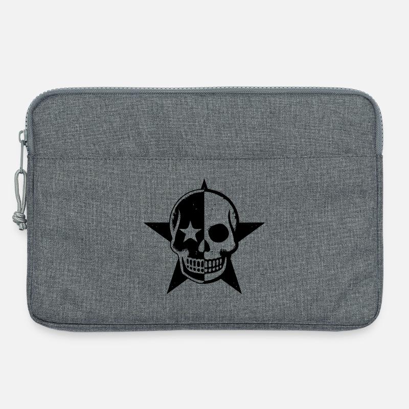 Schwarzer Schädel - Laptoptasche 13" - Grau meliert