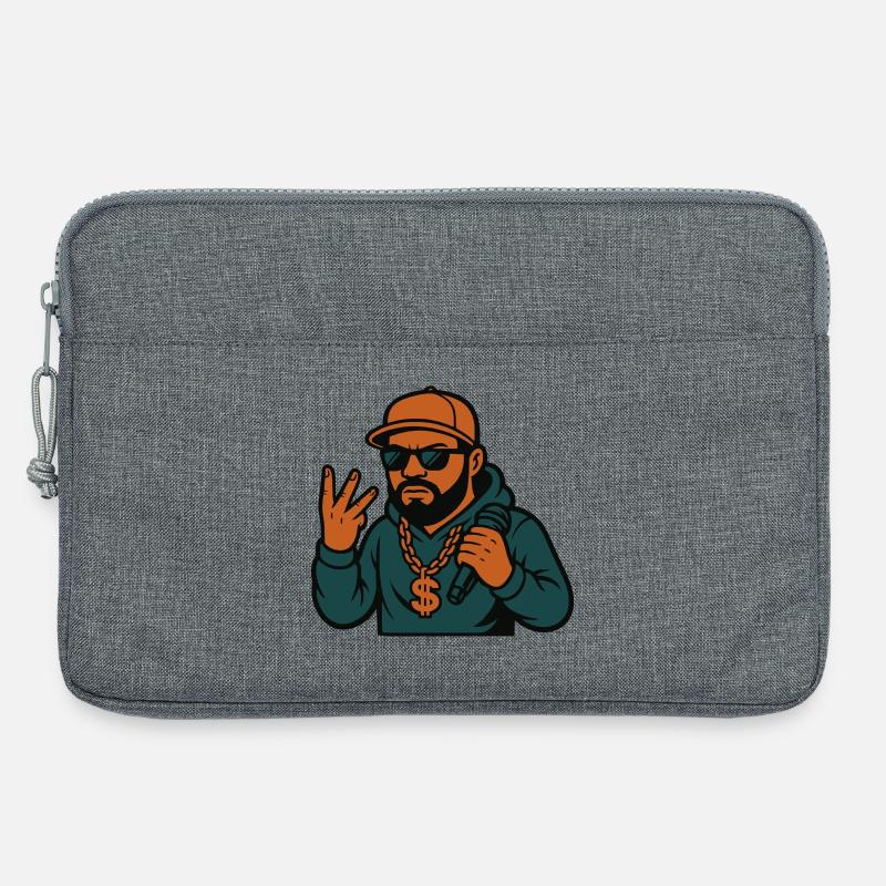 Rapper – Mic in der Hand, Style im Blut - Laptoptasche 13" - Grau meliert