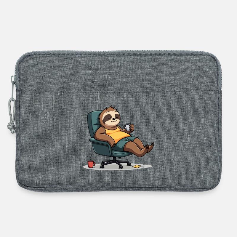 Office? First coffee! – Sloth Style - Laptop bag 13" - heather grey