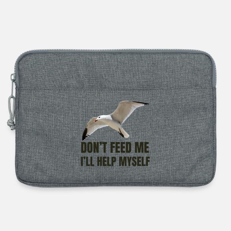 Möwe mit mutigem Statement - Laptoptasche 13" - Grau meliert