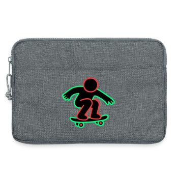 Neon Skateboarder Line Art - Laptop bag 13" - heather grey - Front