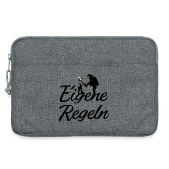 Vater und Kind Silhouette - Laptoptasche 13" - Grau meliert - Vorne