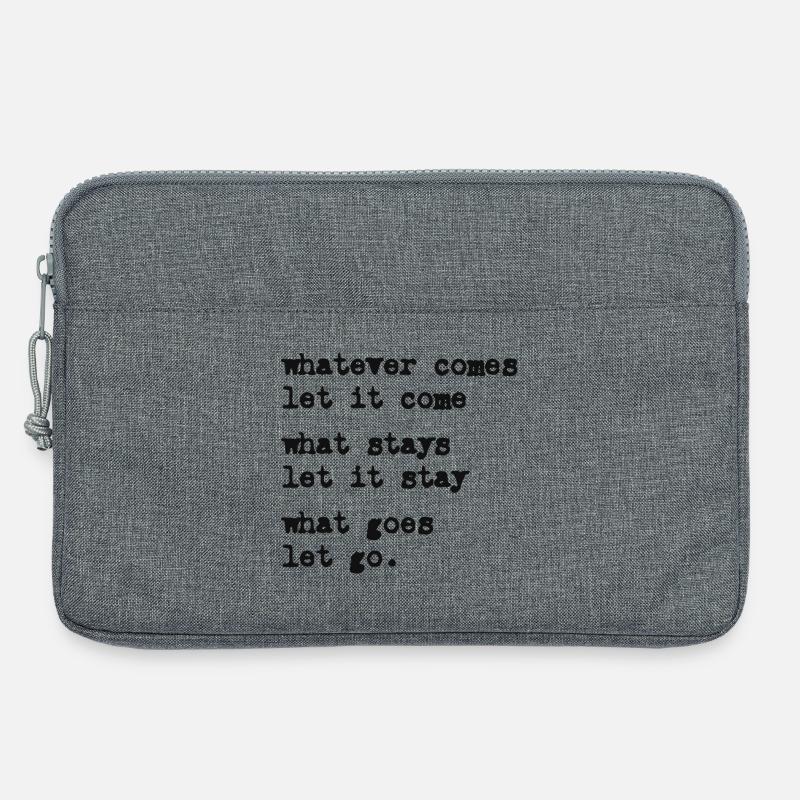 whatever comes let it come – Mindset – Typo-Motiv - Laptoptasche 13" - Grau meliert