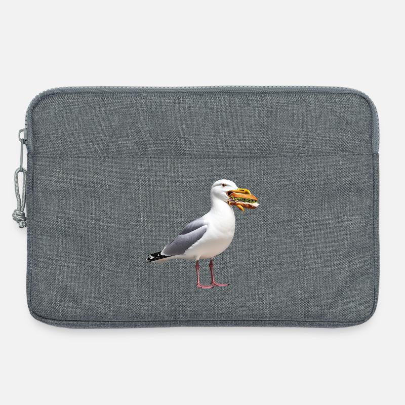Silbermoewe-mit-Fischbroetchen - Laptoptasche 13" - Grau meliert