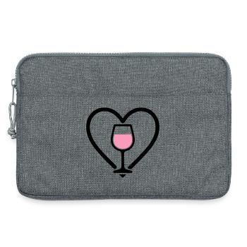 Heart + Rosé Wine – Rosé Lover - Laptop bag 13" - heather grey - Front