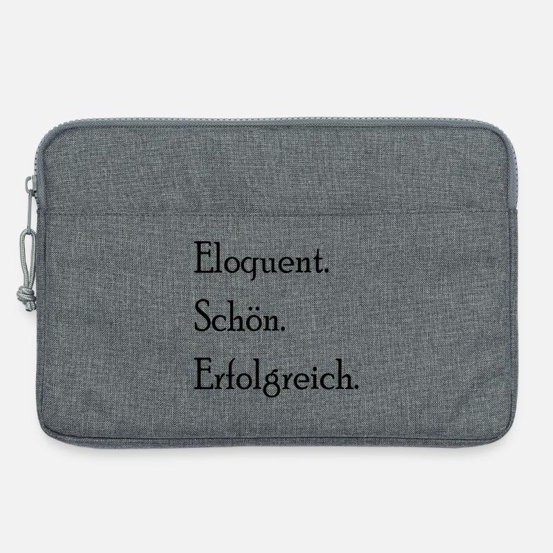 Eloquent. Schön. Erfolgreich. Statement Spruch - Laptoptasche 13" - Grau meliert