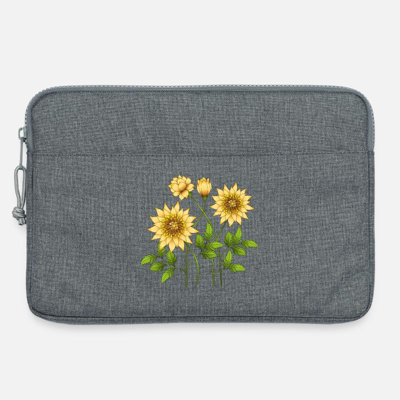 Blumen - Laptoptasche 13" - Grau meliert