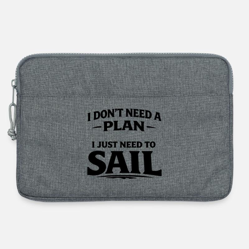 I don't need a plan i just need to sail - Laptop bag 13" - heather grey