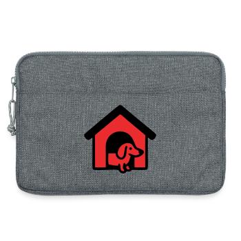 Dachshund Doghouse House Icon - Laptop bag 13" - heather grey - Front