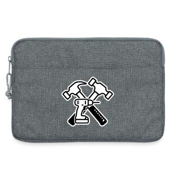 Outil d’armoiries à contour - Sacoche pour ordinateur portable 13 pouces - gris chiné - Devant