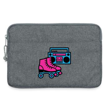 Roller Boombox Rétro années 80 - Sacoche pour ordinateur portable 13 pouces - gris chiné - Devant