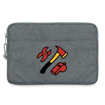 Graphismes des outils des pompiers - Sacoche pour ordinateur portable 13 pouces - gris chiné - Devant
