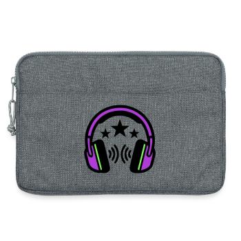 DJ Headphones Sound Logo - Laptop bag 13" - heather grey - Front