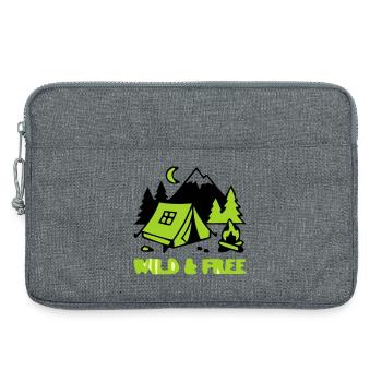 Camping Zelt Natur Grafik - Laptoptasche 13" - Grau meliert - Vorne