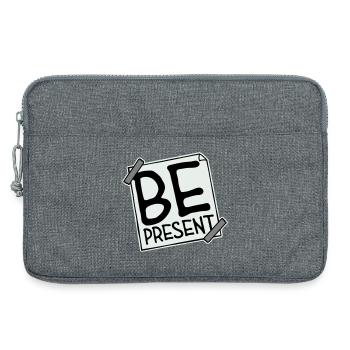 Soyez présent en ce moment, ici et maintenant Texte de citation - Sacoche pour ordinateur portable 13 pouces - gris chiné - Devant