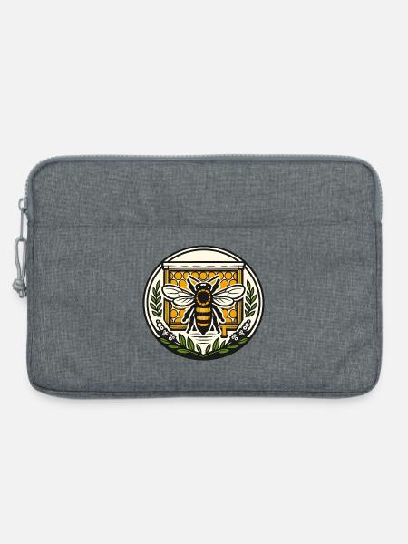 Bienenembleme Honigwabe - Laptoptasche 13" - Grau meliert