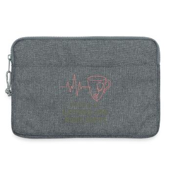 Kaffeeherz Stethoskop Motiv - Laptoptasche 13" - Grau meliert - Vorne
