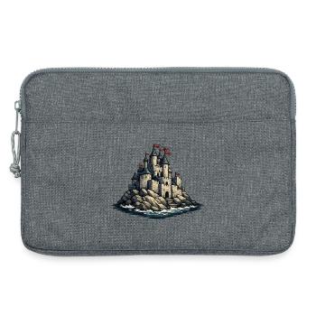 Inselburg aus Steinen am Meer - Laptoptasche 13" - Grau meliert - Vorne