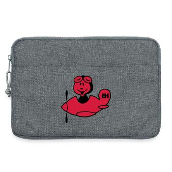 Red Airplane, Two-Color Design - Laptop bag 13" - heather grey - Front