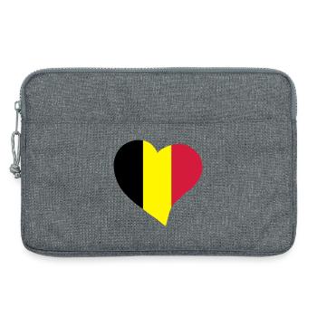 Coeur belge - Sacoche pour ordinateur portable 13 pouces - gris chiné - Devant