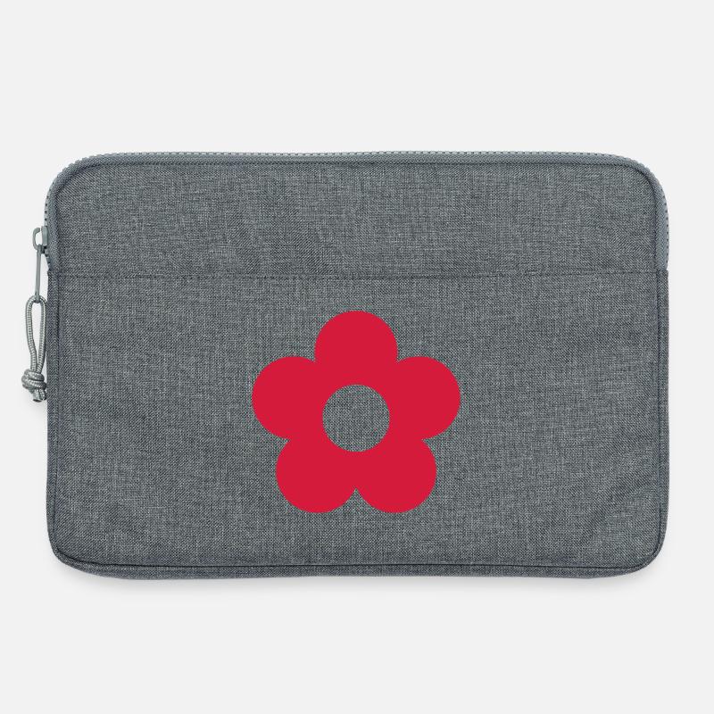 Blüte Blume minimal Geschenk - Laptoptasche 13" - Grau meliert