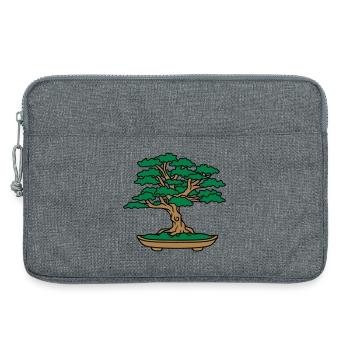 bonsai tree leaves branches small tree - Laptop bag 13" - heather grey - Front