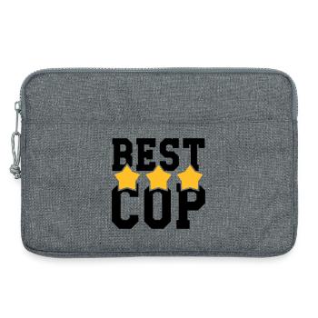 Best Cop - Police - Policeman - Gun - Security - Laptop bag 13" - heather grey - Front