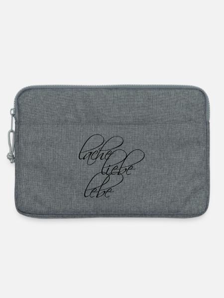 Design: Lache Liebe Lebe - Laptoptasche 13" - Grau meliert