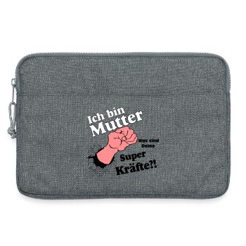 Mutter,Mama,Muttertag, Mutter , super Kräfte(25) - Laptoptasche 13" - Grau meliert - Vorne