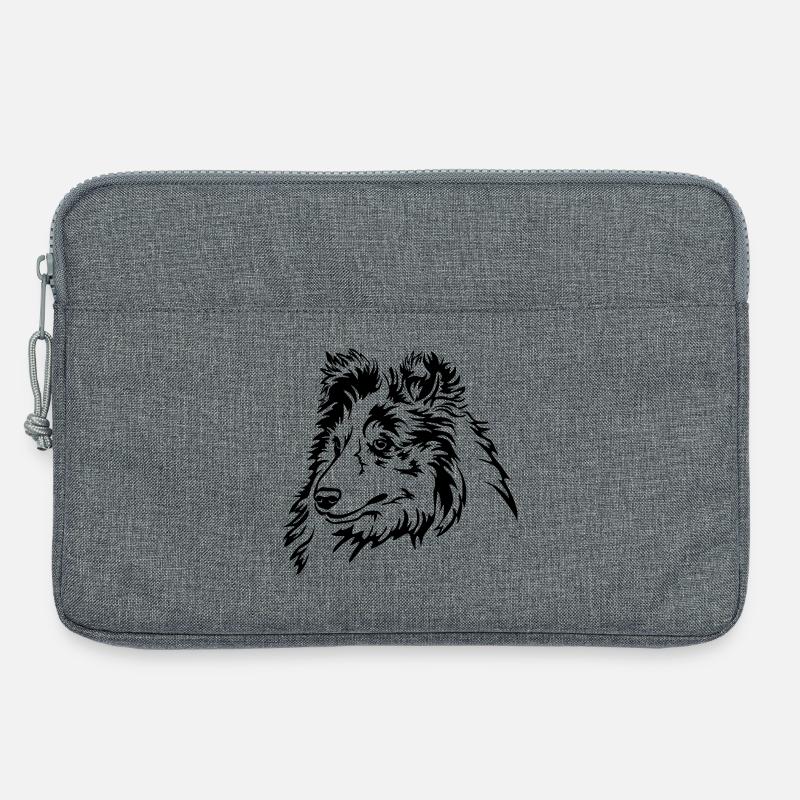 Sheltie Kopf - Laptoptasche 13" - Grau meliert