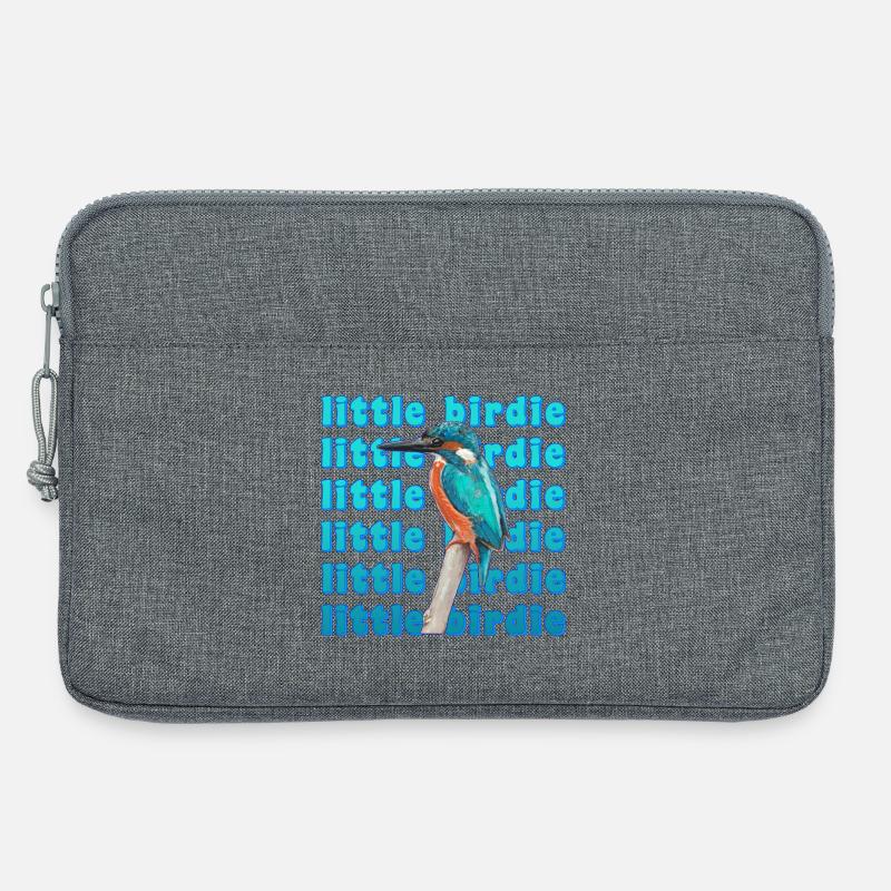 Eisvogel - schöner blauer Vogel – Aquarell Malerei - Laptoptasche 13" - Grau meliert