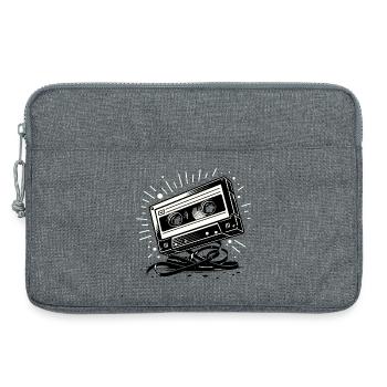 Cassette musicale dans le style rétro des années 80 et 90 - Sacoche pour ordinateur portable 13 pouces - gris chiné - Devant