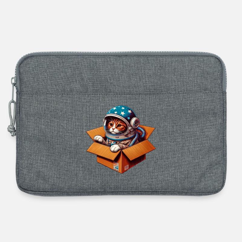 Katze Astronaut - Laptoptasche 13" - Grau meliert