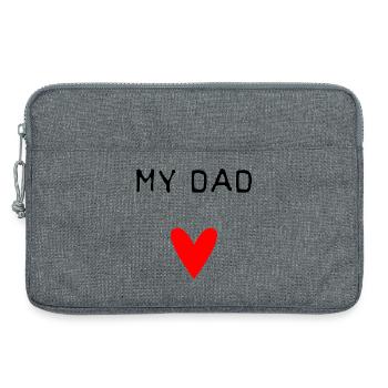 PAPA. FÊTE DES PÈRES. BONNE FÊTE PAPA. BONNE FÊTE. - Sacoche pour ordinateur portable 13 pouces - gris chiné - Devant
