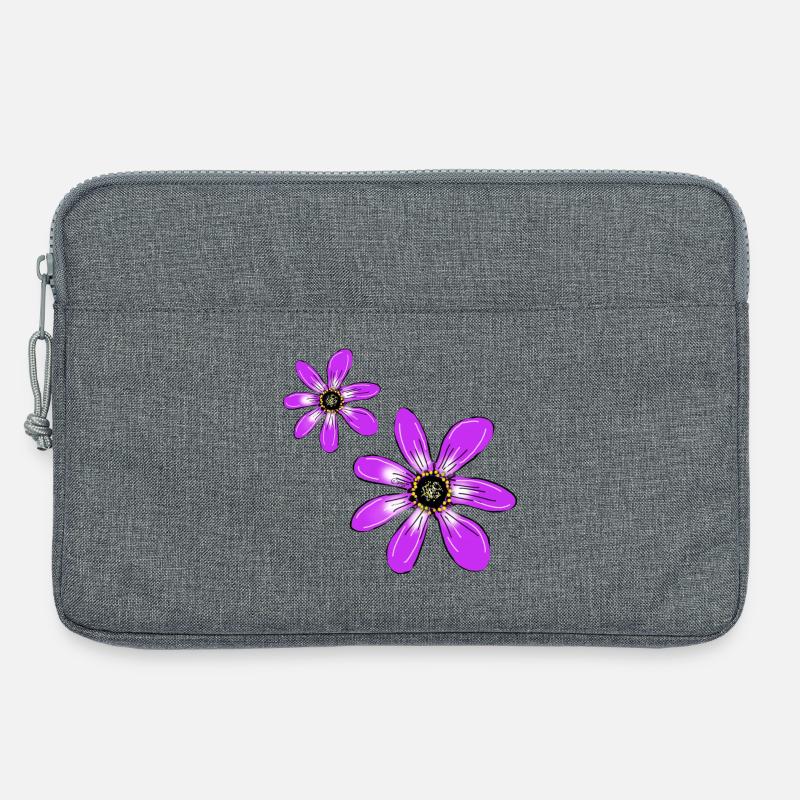 Blumen Pink - Laptoptasche 13" - Grau meliert