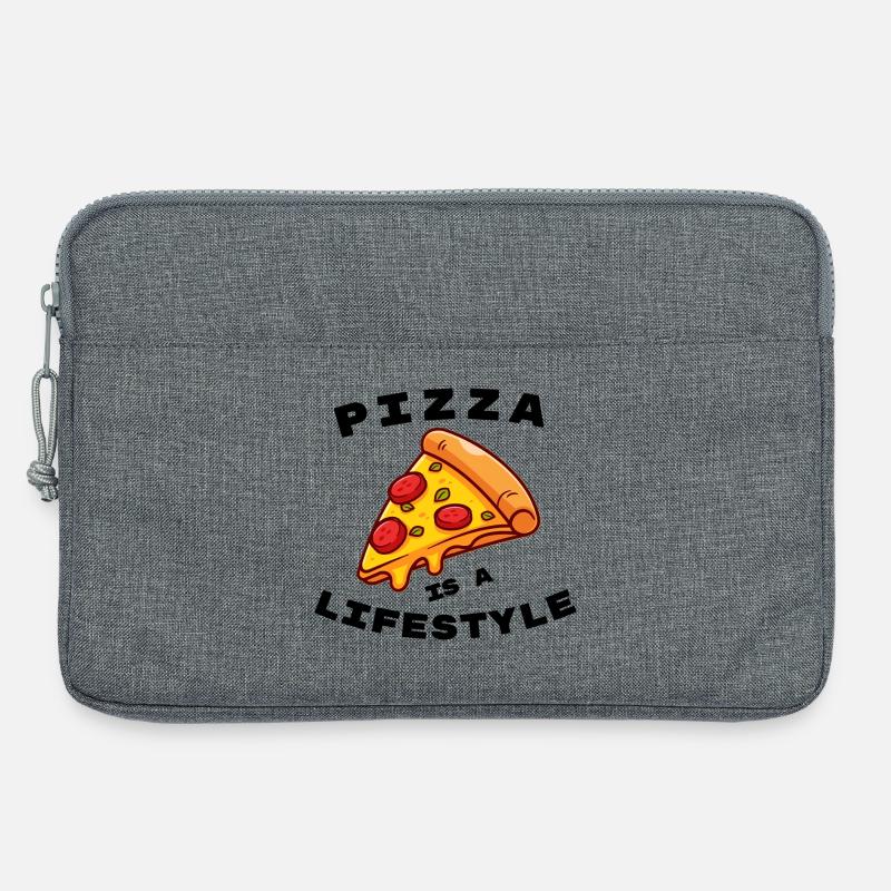 Pizza ist eine Lebenseinstellung - Laptoptasche 13" - Grau meliert