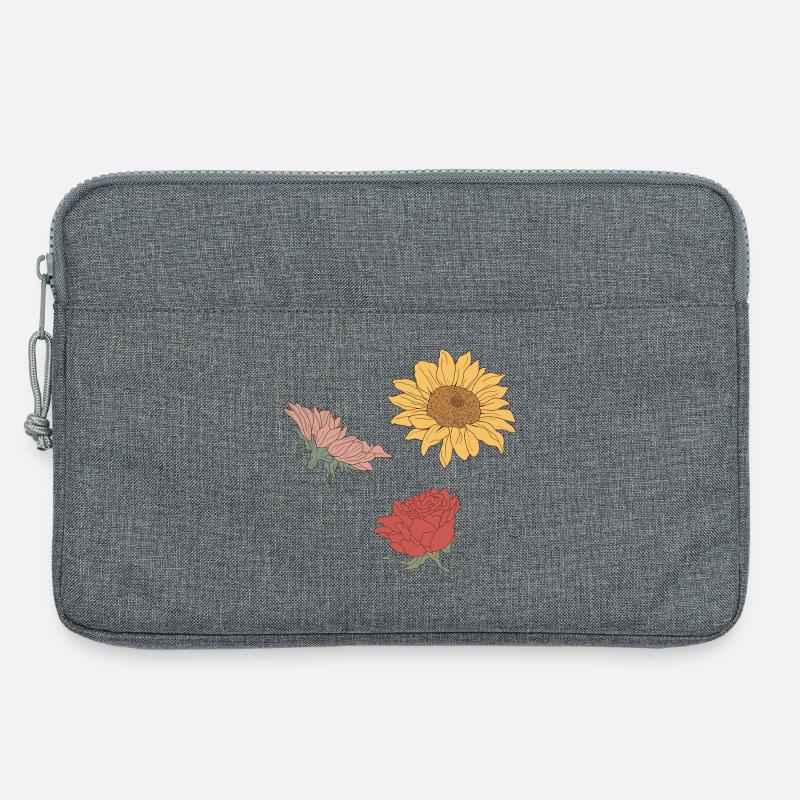 Blumen - Laptoptasche 13" - Grau meliert
