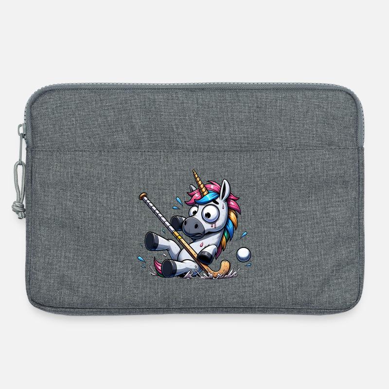 Lustiges Einhorn Beim Golfen Mit Splash Moment - Laptoptasche 13" - Grau meliert