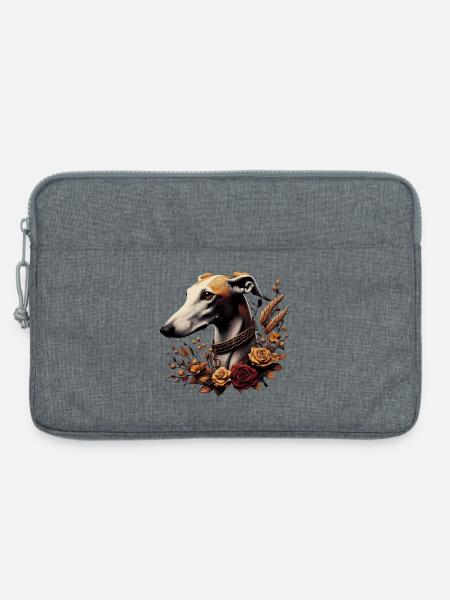 Greyhoundkopf Herbstrosenkranz - Laptoptasche 13" - Grau meliert