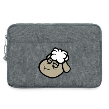 sheep face sad tired exhausted sleeping sweet - Laptop bag 13" - heather grey - Front