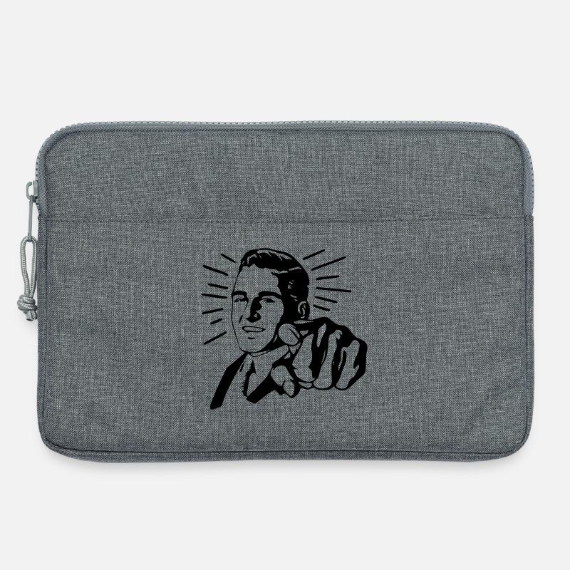 Zeigender Mann - Laptoptasche 13" - Grau meliert
