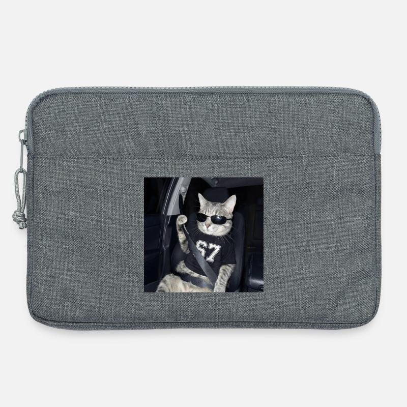 Cat Wearing Sunglasses Gen Alpha Funny Six Seven  - Laptoptasche 13" - Grau meliert