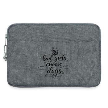 Bad Girls Choose Dogs - Laptoptasche 13" - Grau meliert - Vorne