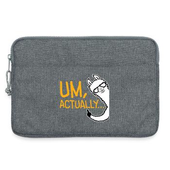 Lama Alpaka Um Actually Lustig Nerd Klugscheißer - Laptoptasche 13" - Grau meliert - Vorne