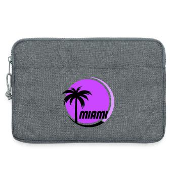 Miami Palm Trees Neon Retro - Laptop bag 13" - heather grey - Front