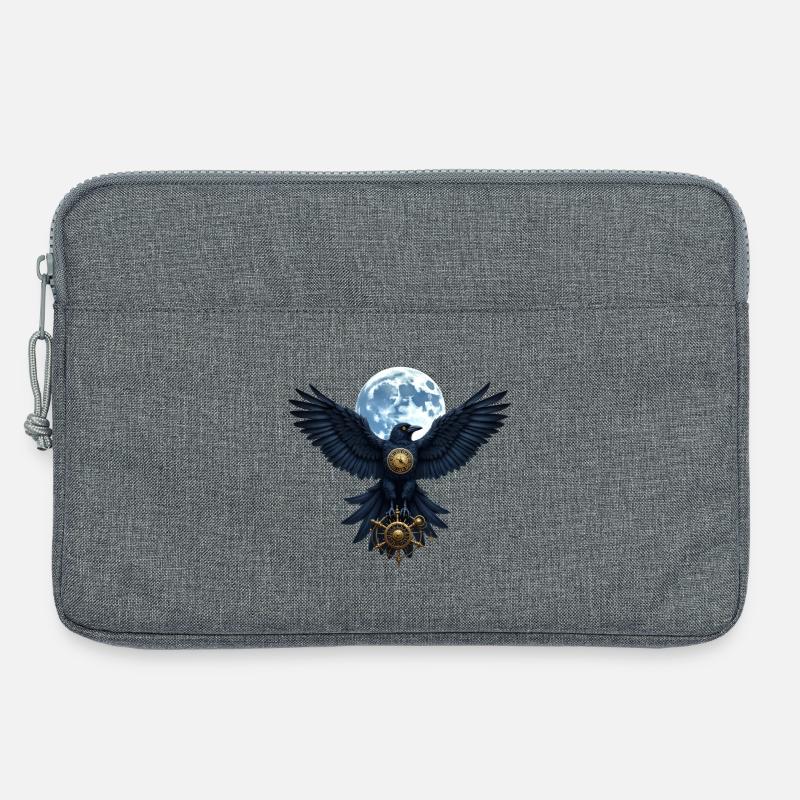 Steampunk Luna Raven mit Ruder - Laptoptasche 13" - Grau meliert
